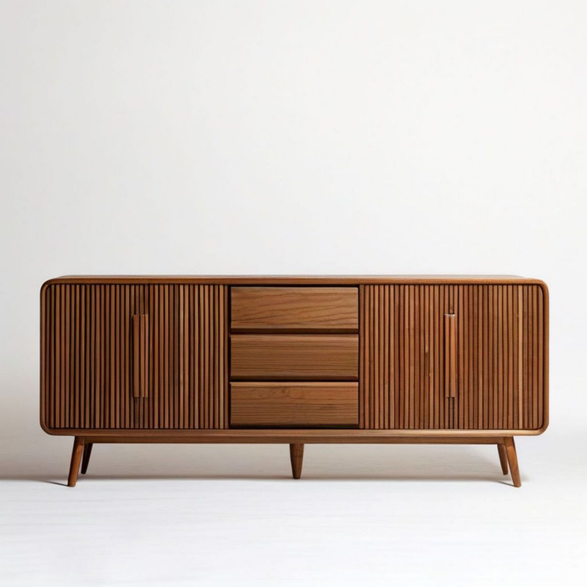 Komoda retro 180 x 45 x 80 cm z 2 drzwiami i 3 szufladami, orzechowa