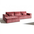 Lewostronna sofa narożna 3-osobowa z szezlongiem 300 x 170 x 85 cm różowa
