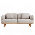 Sofa dwuosobowa skandynawska 170 x 85 x 78 cm beżowa z podstawą z jasnego drewna