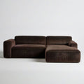 3-osobowa sofa narożna z prawostronnym szezlongiem 280 × 170 × 75 cm, ciemnobrązowa, sztruksowa